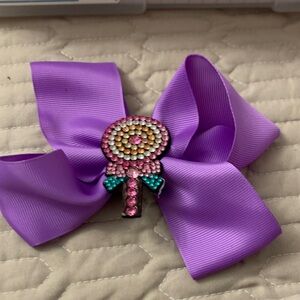 Purple Lollipop Hair Bow for Kids